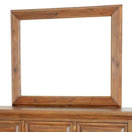 Rustic Dresser Mirror with Wood Frame